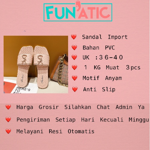 Funatic Sandal Teplek Wanita Import Terbaru Kekinian Fashion Flat SF779