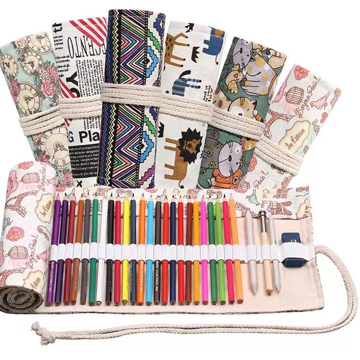 

Langsung Beli Bohemian Tas Pensil Gulung Canvas 36 Slot Ukuran 46x20cm / Colour Pencil Case Slots / Tas Tempat Pensil Warna Gulung Canvas