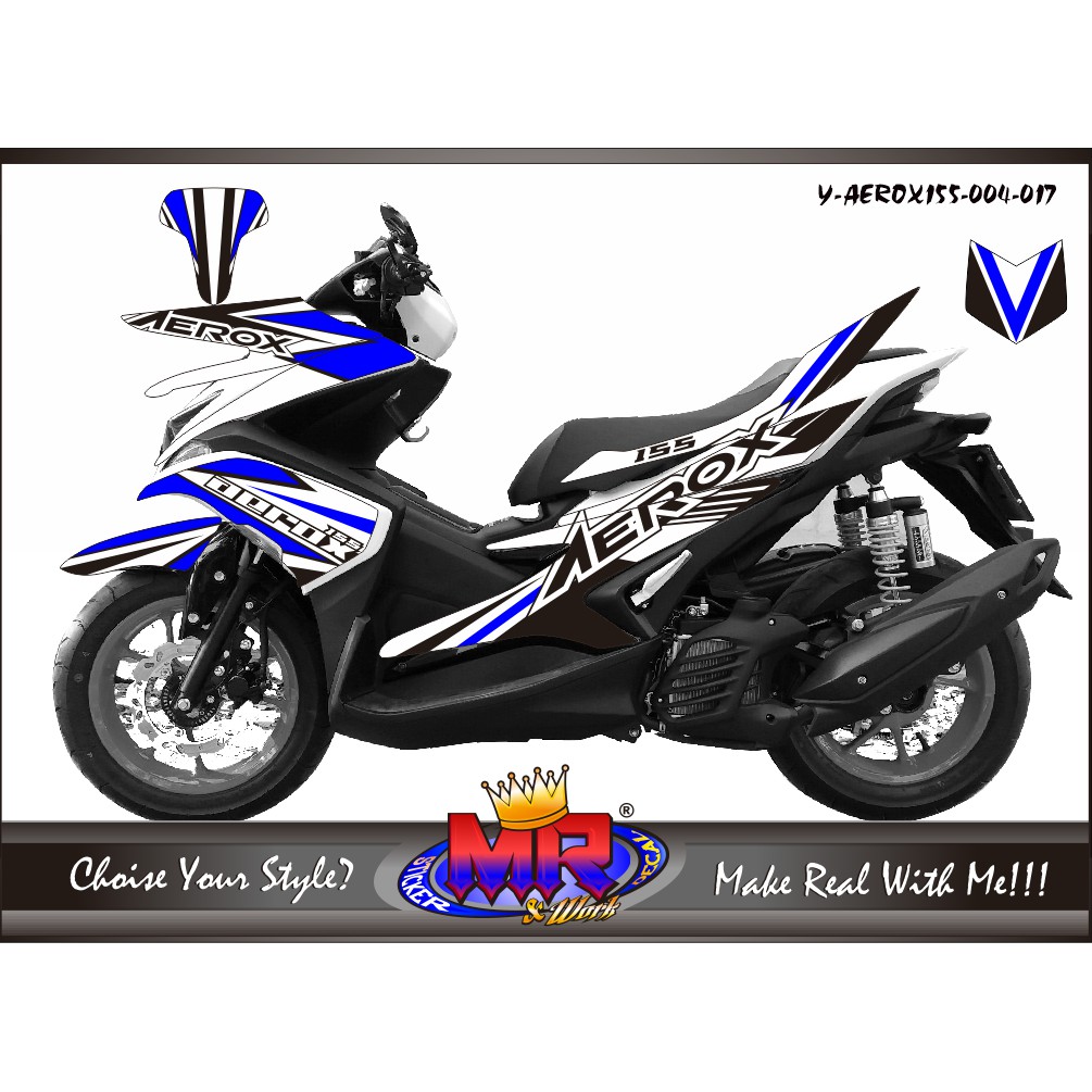 stiker decal semifull aerox merah putih modifikasi aerox 155 keren viral terlaris