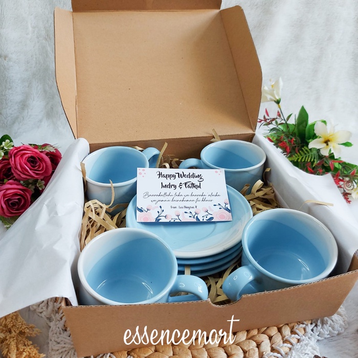

Hampers Set Cangkir Keramik Twotone Cantik Hadiah Pernikahan Wedding Ulang Tahun