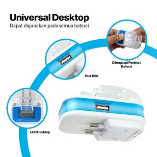 Pengisi daya baterai desktop katak universal