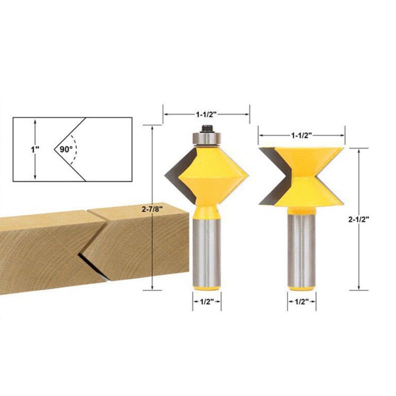 Gro 5buah Pintu Lemari Atas Router Bit1 2mata Kaki Carbide Alloy Cembung Milling Bit