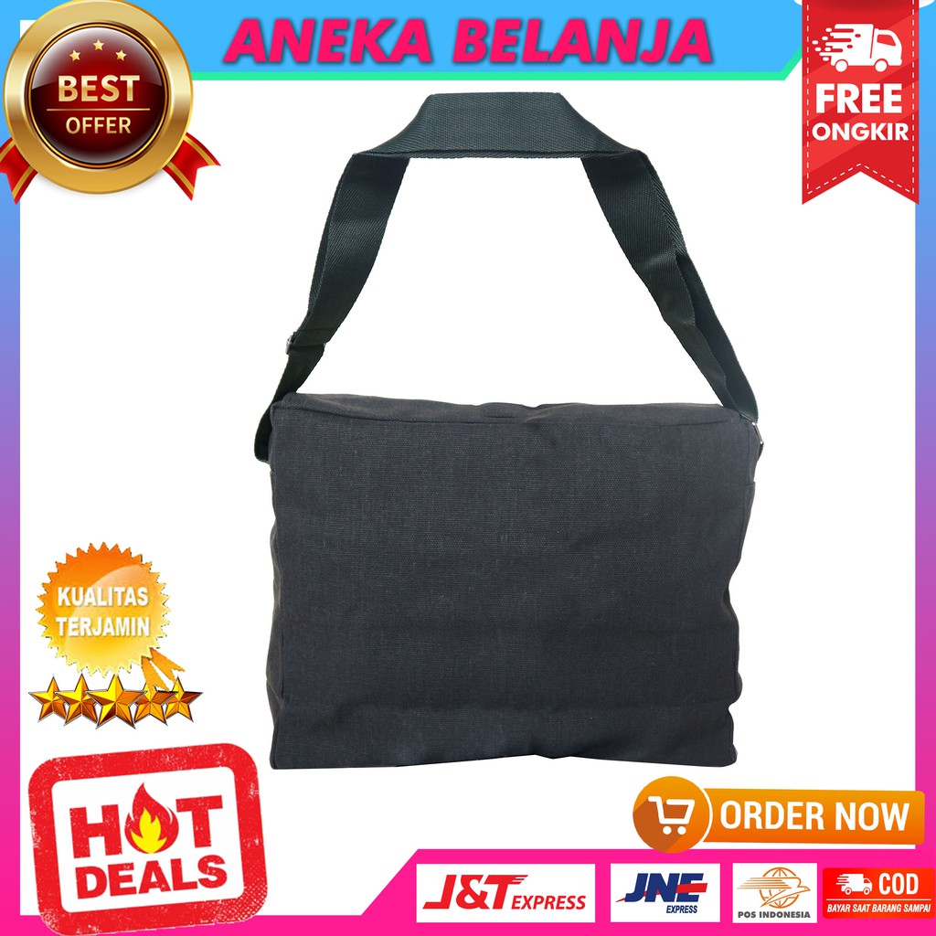 New Arrival Tas Selempang Khusus Cowok Model Kanvas Hijau Fashionable Tas Multifungsi Kuat Awet Gaul