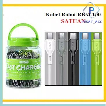 Kabel Charger Robot RBM100 Candy Satuan Micro USB Fast Charging