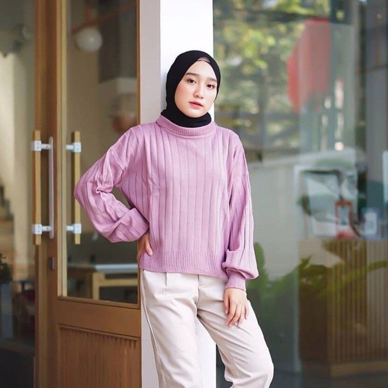 Sweater rajut jovanka turtleneck/sweater rajut original premium