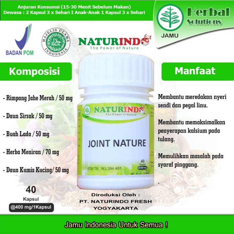 OBAT PENGAPURAN TULANG OSTEOPOROSIS TULANG KEROPOS OBAT HERBAL PENGAPURAN NYERI PADA PERSENDIAN JOINT NATURE KAPSUL HERBAL NATURINDO OBAT HERBAL ALAMI 100% ORIGINAL PRODUCK BISA COD-1