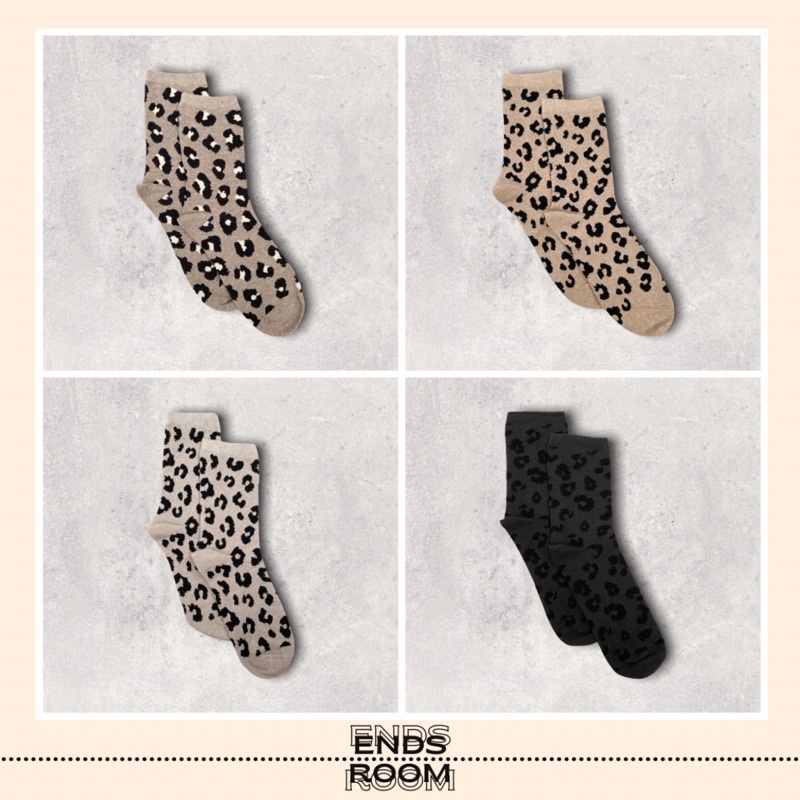 KAOS KAKI MOTIF LEOPARD / KAOS KAKI MOTIF LUCU WANITA