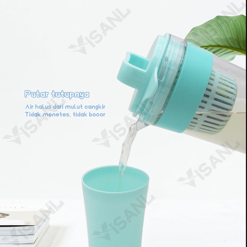 Teko Set 5 In 1 /Travel Cup/Water Mug / Cangkir Air Warna Warni / Teko plastik Ada 4 pcs cangkir