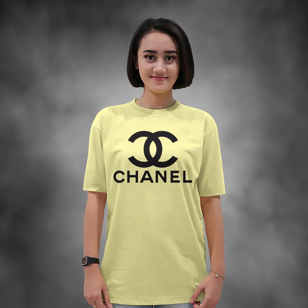 Kaos Wanita Lengan Pendek Chnl Warna Hitam