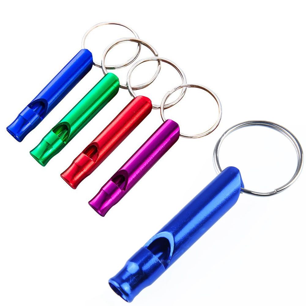 TOP 1/2/5/10pcs 7 Colors Survival Whistle with Keyring Training Accessories Emergency Whistles Small Size Aluminum Camping Hiking Outdoor EDC Tools/Multicolor