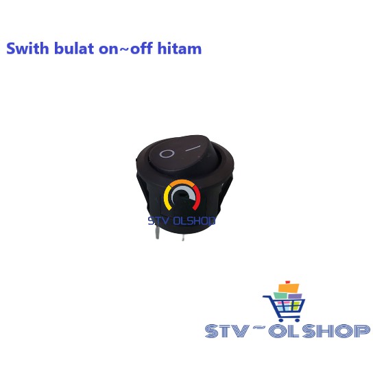 Saklar Switch Bulat 3 pin (on-off) Hitam AC