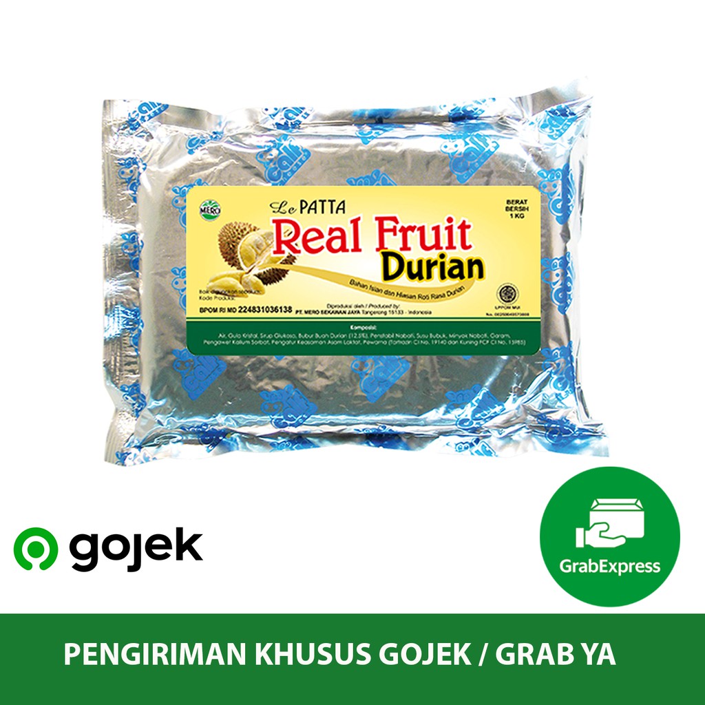 Jual Le Patta Real Fruit Durian 1kg Pengiriman Gojek Grab Shopee