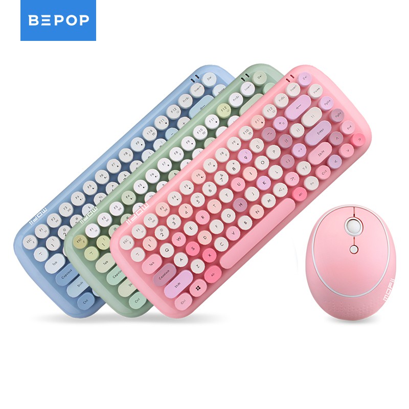 Bepop Wireless Keyboard Mouse Set Cute Colors Candy MOFi 2.4G