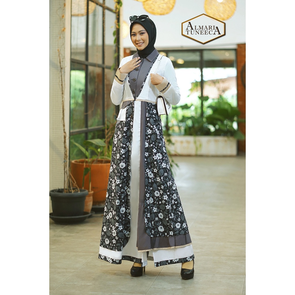TUNEECA - GAMIS DRESS BUSANA WANITA MUSLIMA BRANDED PREMIUM ALMARI SERI Binar