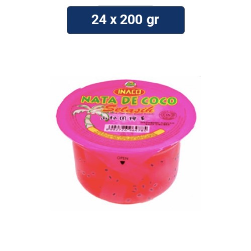 

INACO 1 KARTON NATA DE COCO SELASIH ISI 24 X 22O ML STRAWBERRY