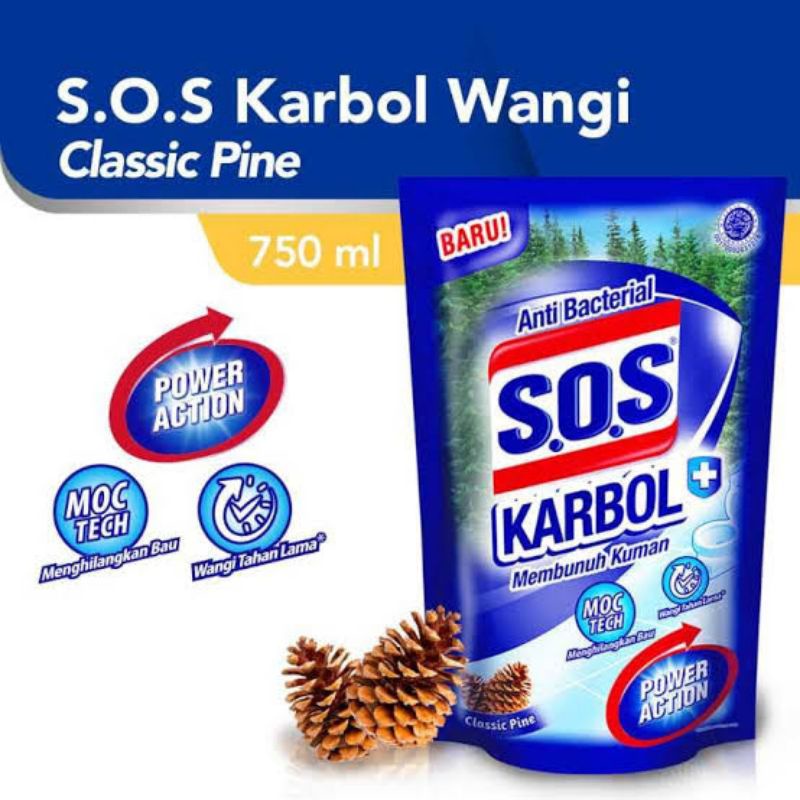 SOS Karbol Wangi anti Bacterial 750ml - SOS Karbol Anti Bakteri - Karbol Antiseptic