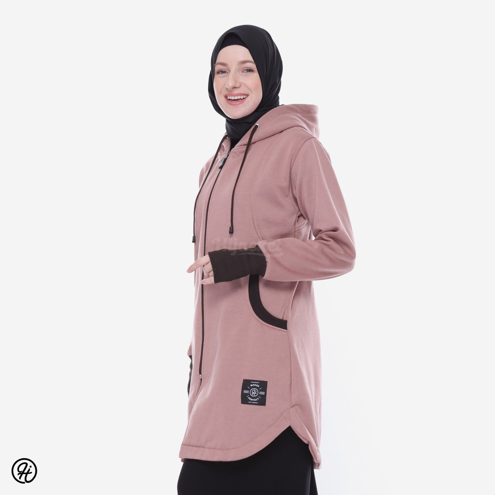 Jaket Muslimah Brown Brand Hijacket Premium Quality | Jaket Gunung Hijaket Free Totebag & Souvenir-1