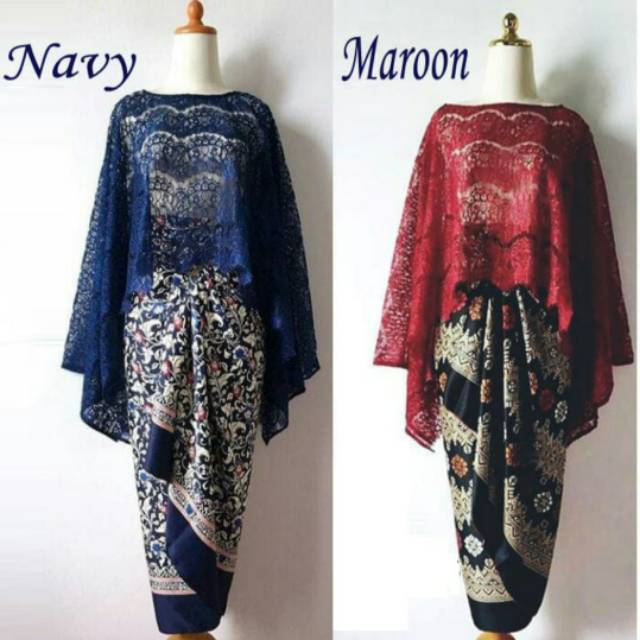 RN SET CAPE BRUKAT Kebaya Brukat Cape Kekinian