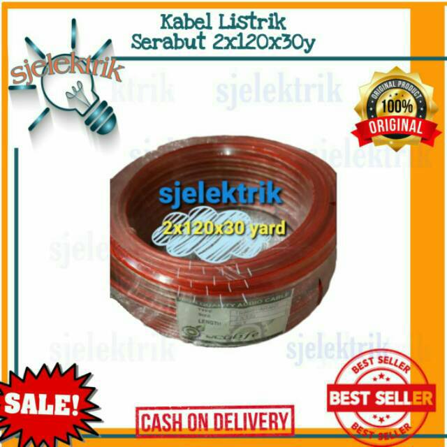 KABEL LISTRIK SERABUT KABEL TRANSPARAN 2x120 2 x 120 2*120 PER ROLL