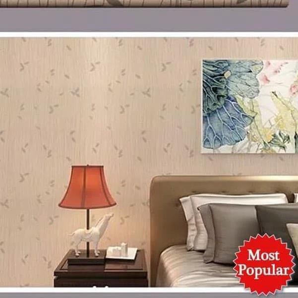 Wallpaper Dinding Wave Coklat Daun 9m s/d 10m x 45cm