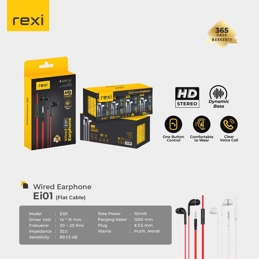 REXI Earphone Wired EI01