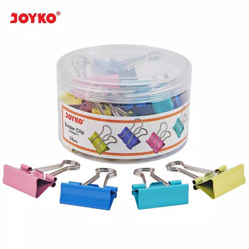 Binder Clip/Penjepit Kertas 155 Warna Pastel Joyko 24 Pcs