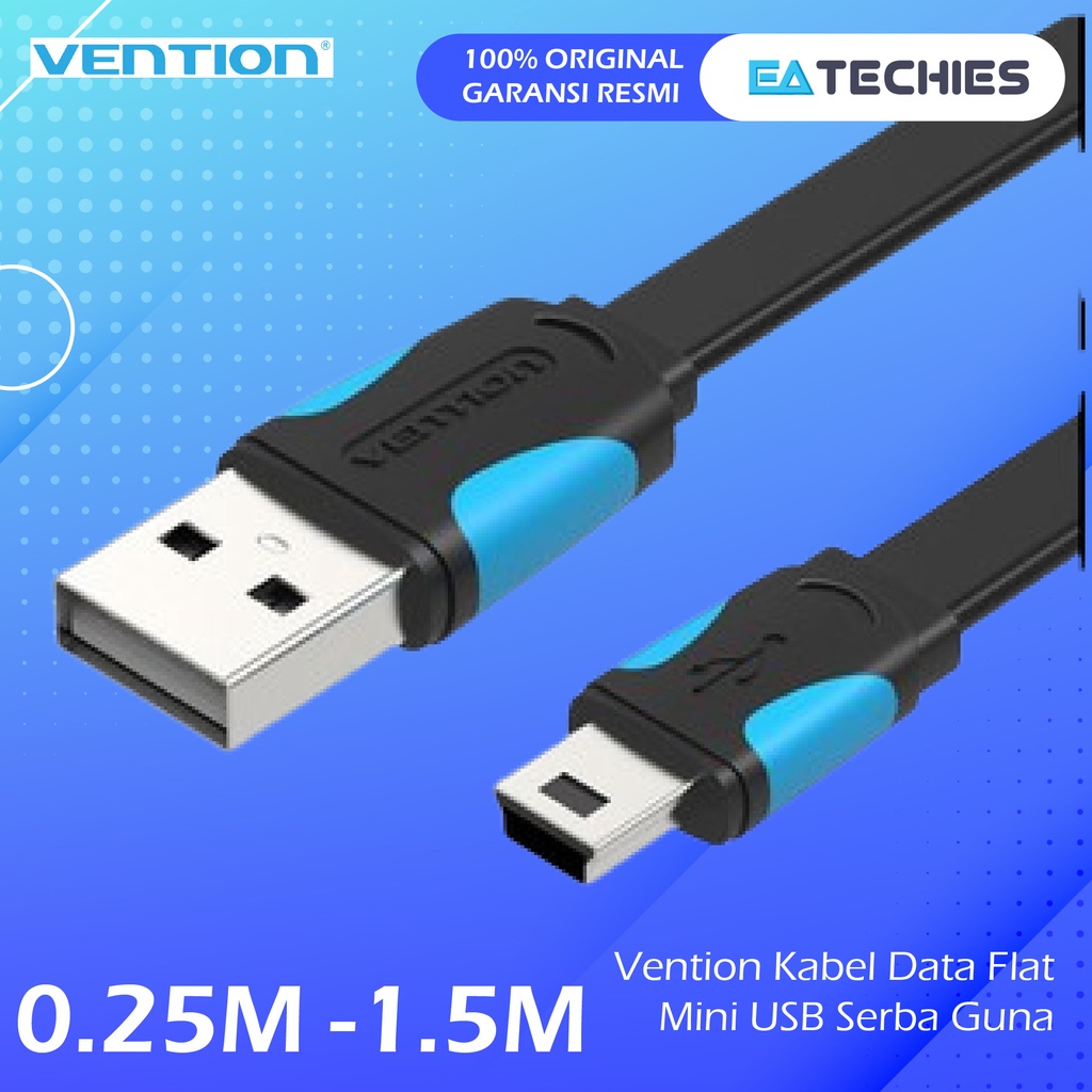 Vention Kabel Data Flat Mini USB Serba Guna Harddisk Stick PS3 - A14