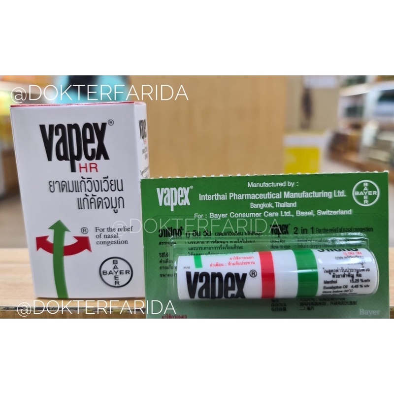 VAPEX Inhaler 2 in 1 | Minyak Angin - Original Thailand