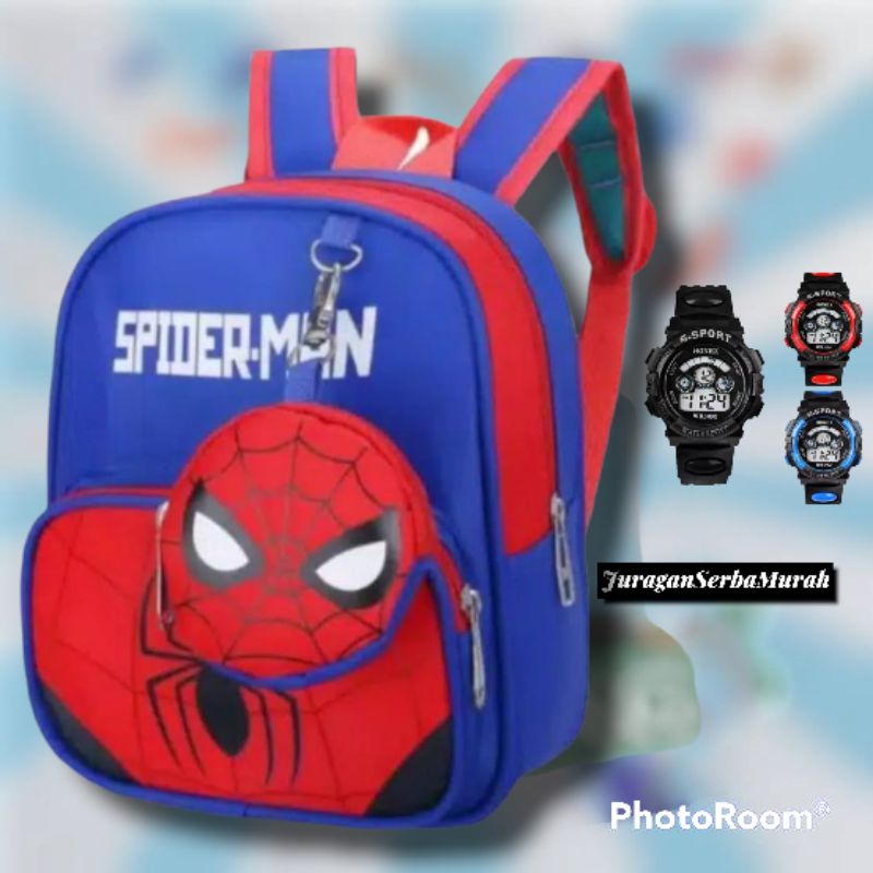 Tas Ransel Sekolah Anak Laki-Laki Karakter Spiderman Superhero Murah