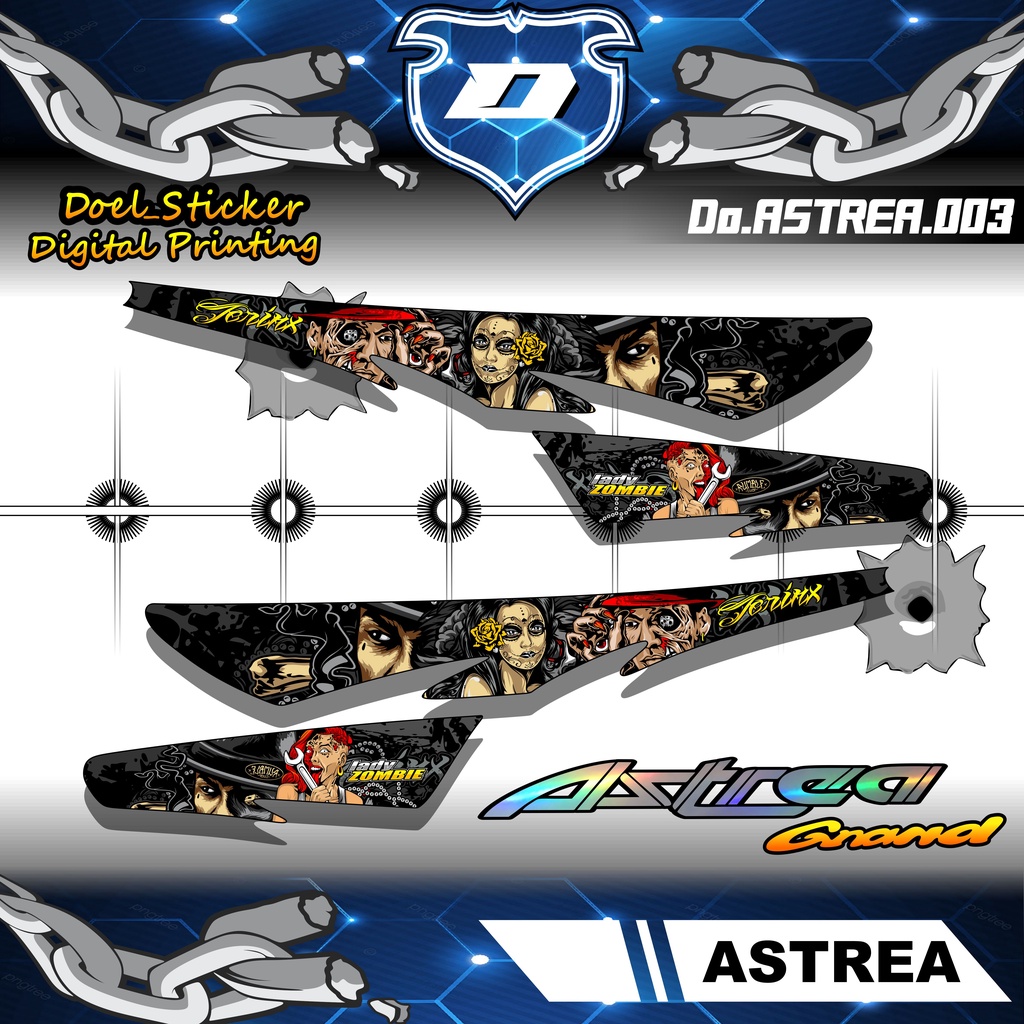 (COD)STRIPING STICKER LIST VARIASI HOLOGRAM MOTOR HONDA ASTREA GRAND JERINK 03