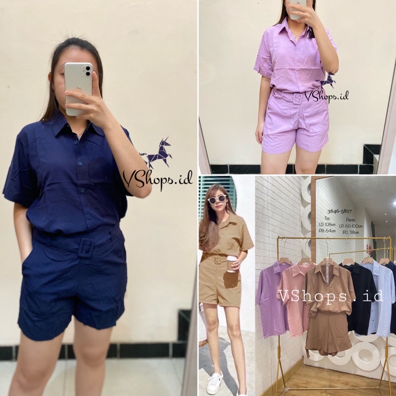 AUREL PLAIN SET PREMIUM / SETELAN WANITA + FREE BELT