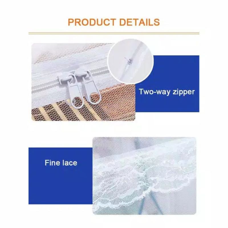 Kelambu Tempat Tidur uk 180 x 200 cm Kawat Baja