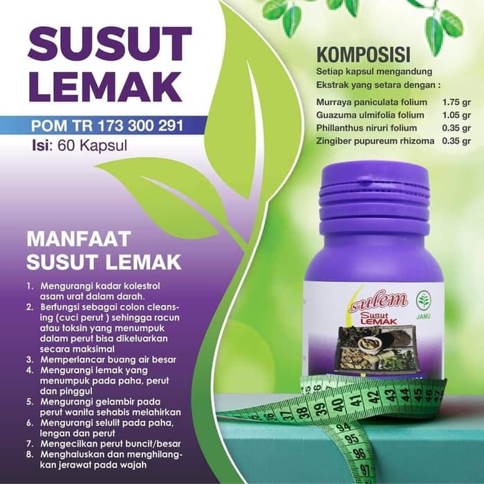 Pelangsing BADAN ALAMI CEPAT AMAN SULEM SUSUT LEMAK HERBAL Ori Original Asli Diet Detox Perut