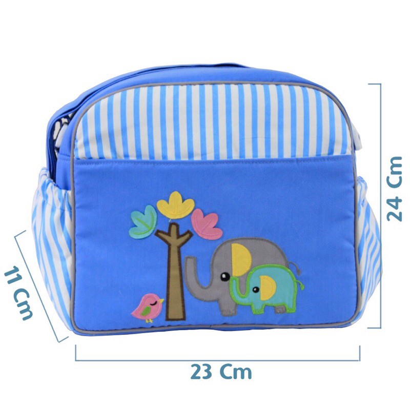 Omiland Tas Bayi Kecil-Medium Stripe Bordir Elephant Series OBT4225 4226 TAS MULTIFUNGSI PRAKTIS