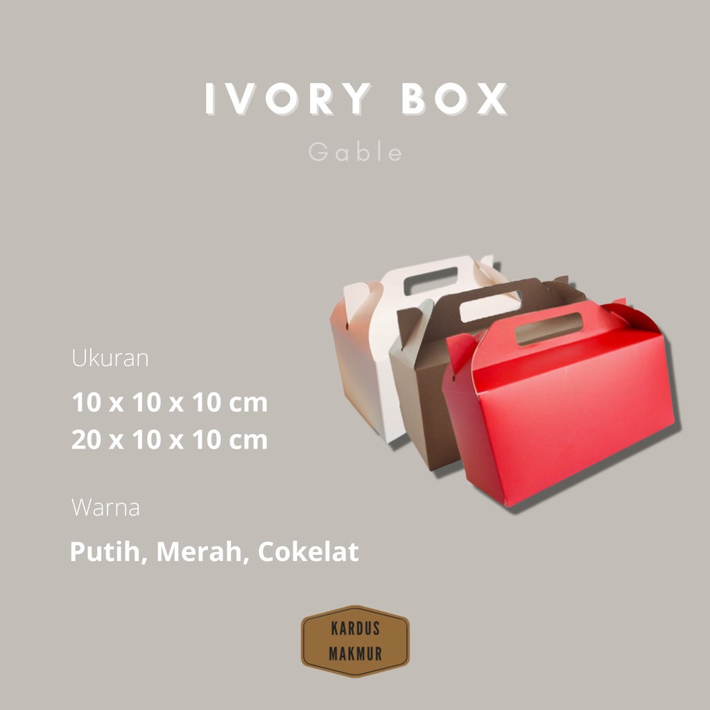 

Gablebox, kotak model tenteng / jinjing fullwarna luar dalam untuk packaging hampers atau kotak kue