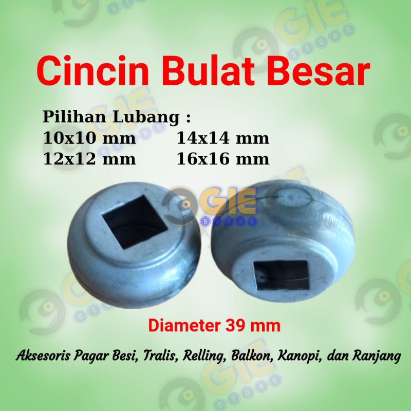 Cincin Bulat Besar Cincin Gentong Aksesoris Ornamen Pagar Tralis Besi