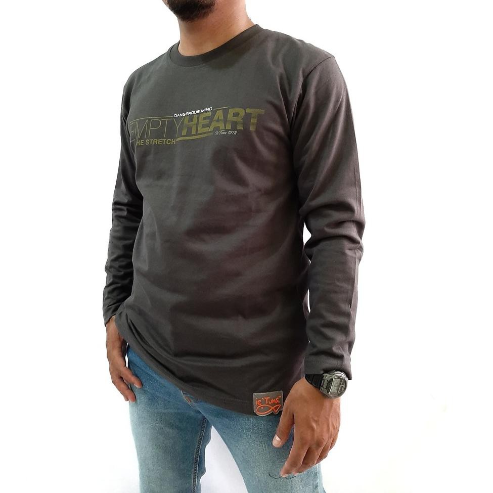 [depan2]Original Ie Tuna Shirt / Kaos Pria Lengan Panjang Katun Combed Brand Ie Tuna Size L XL XXL X