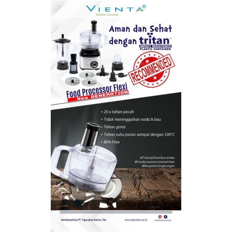 Food Processor Tritan Flexie GARANSI RESMI VIENTA