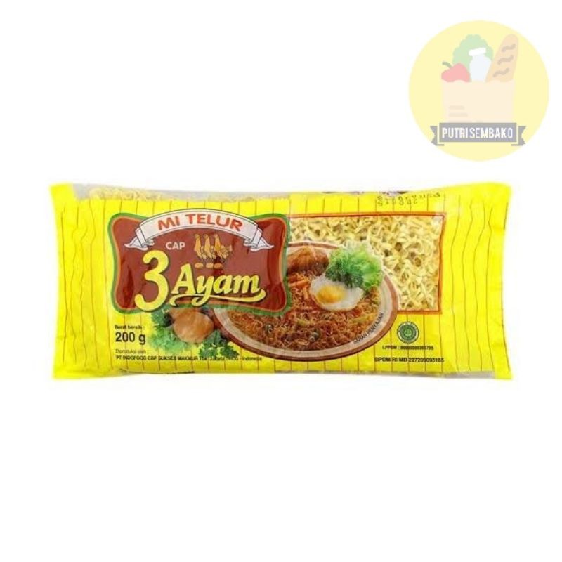 Mie telur cap 3 ayam / mie 3 ayam / mie telor cap 3 ayam / mie telor ayam / mie cap 3 ayam