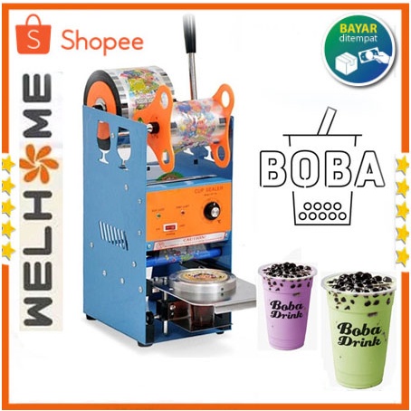 Mesin Cup Sealer WELHOME C-35 Press Plastik Gelas Sealing Machine