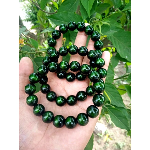 Gelang yuser akar bahar hijau / gelang yuser tali arus hijau asli