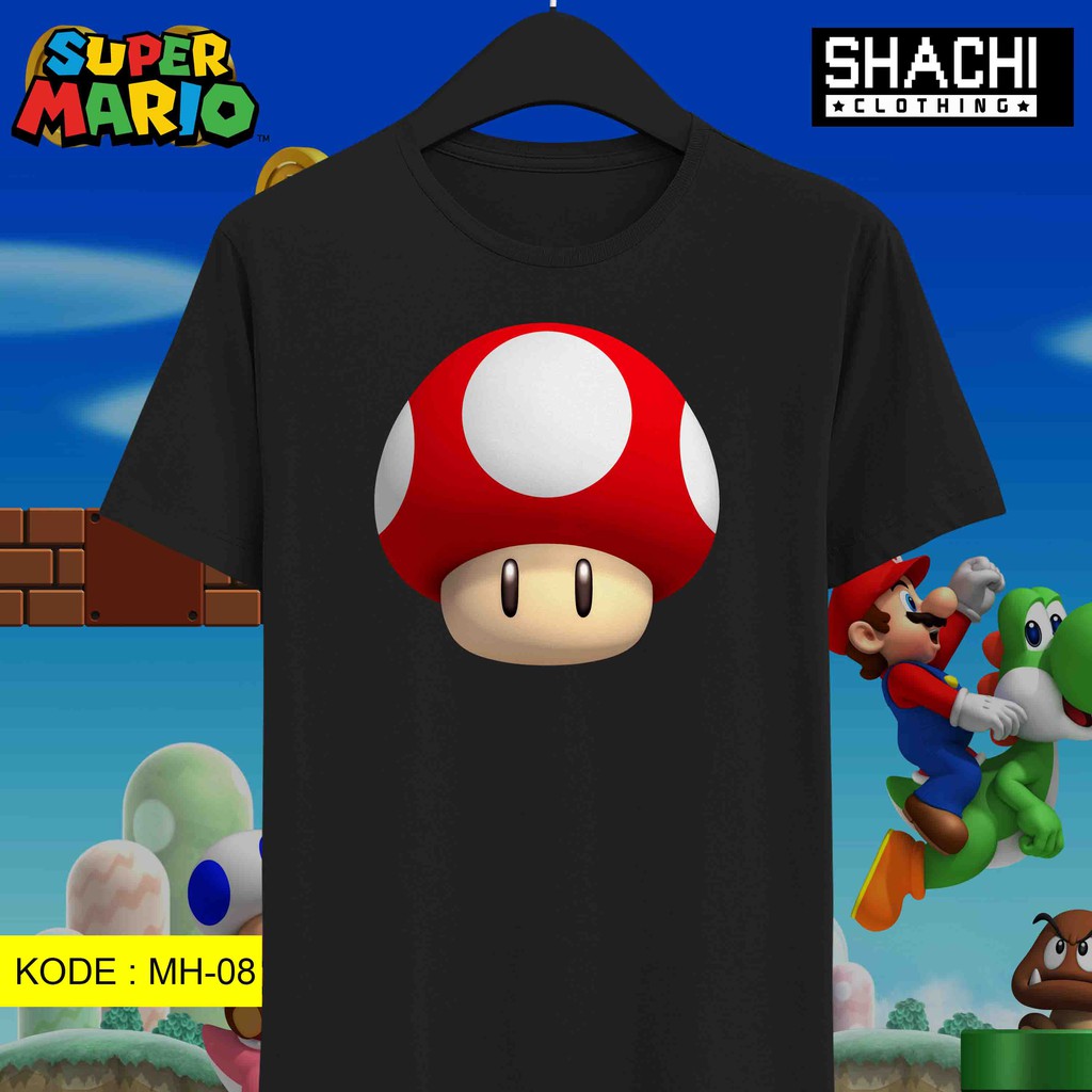 T Shirt Kaos Game Jadul SUPER MARIO - MARIO BROS – MH08 – Premium Black NSA