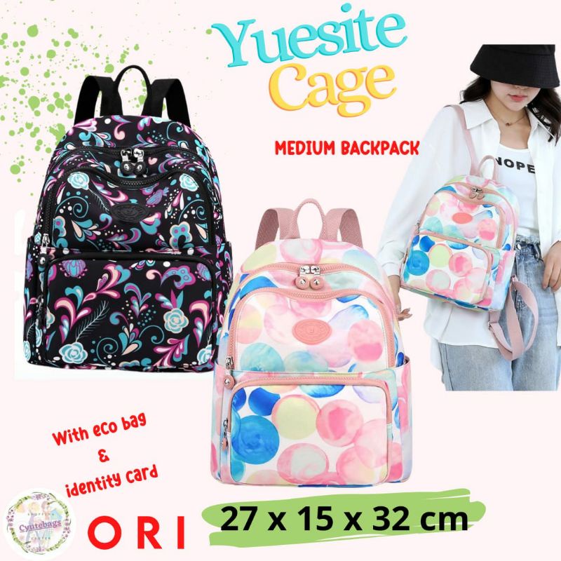 YUESITE CAGE MEDIUM BACKPACK TAS RANSEL SEDANG WANITA CEWEK TRAVEL BAG