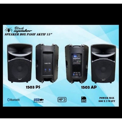 Speaker BlackSpider Aktif & Pasif BS 1503 Bluetoot Power Max 600x2watt perset
