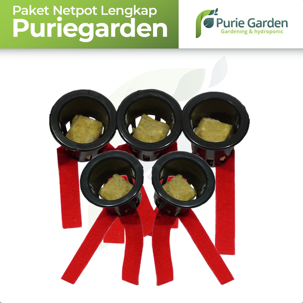 Paket Netpot Rocwool Dan Sumbu Flanel Lengkap Siap Pakai 5pcs PG SBY