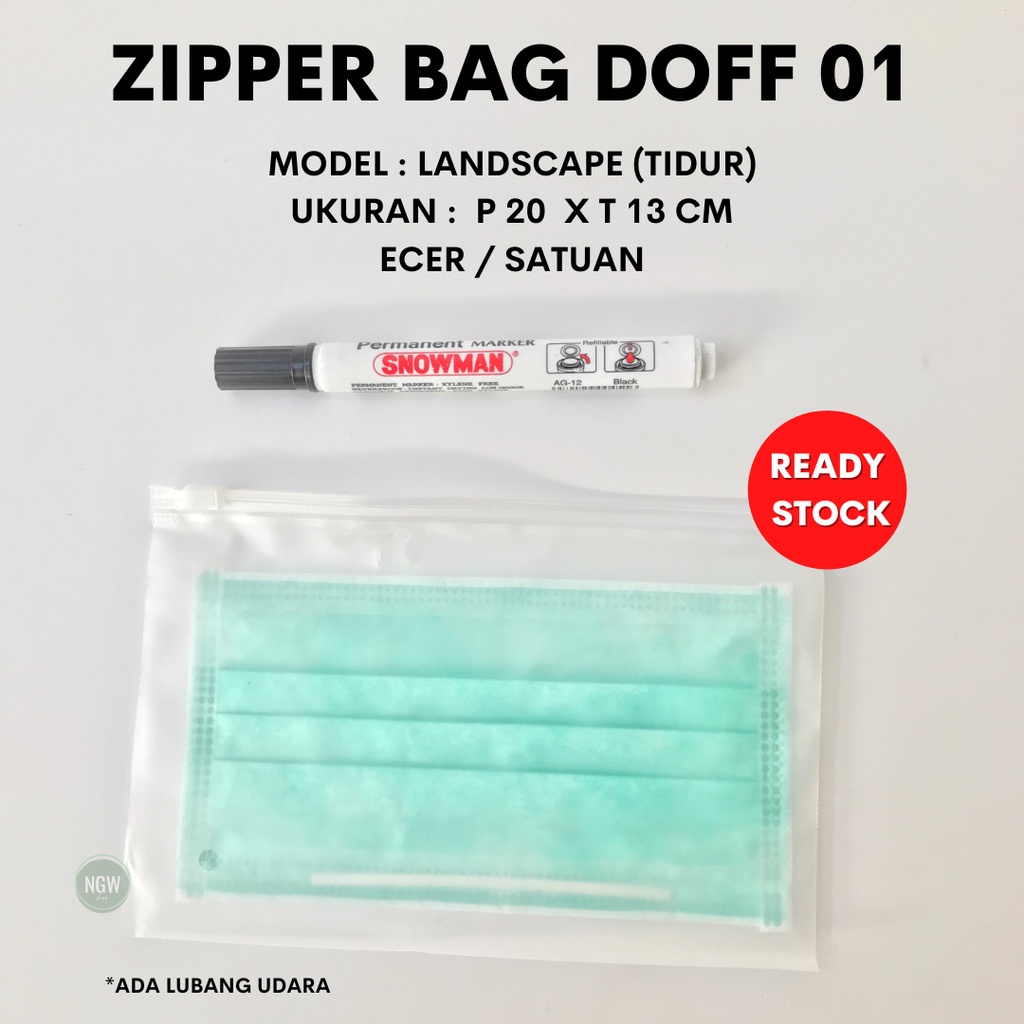 Zipper bag doff 20 x 13 ecer landscape