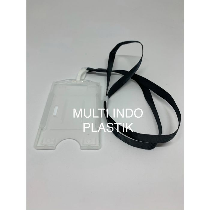 

Tali gantungan nametag/tali id card/casing nametag/lanyard 1 cm hitam