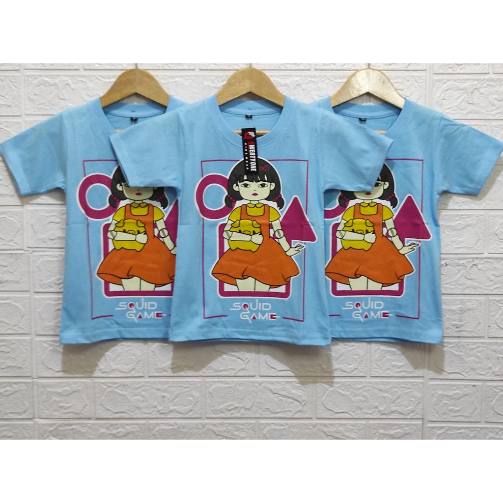 BAJU KAOS ANAK LAKI-LAKI PEREMPUAN SQUID GAME 1-8 TAHUN SQUID GAME