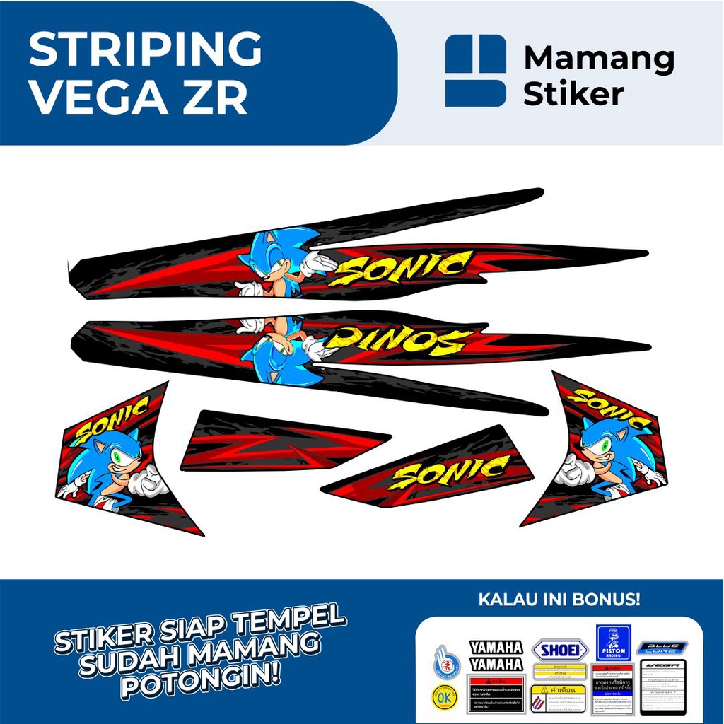 STRIPING VEGA ZR LIST VARIASI 7 SONIC/STIKER VEGA ZR SIMPEL LIS ROADRACE RC/STICKER VEGA ZR THAILAND