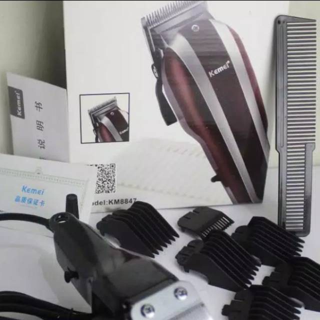 ( PROMO ) ALAT  PANGKAS RAMBUT BARBERSHOP KEMEI KM 8847 MESIN PANGKAS RAMBUT